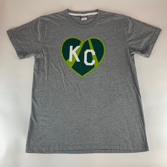 Charlie Hustle KC Heartland Gray Short Sleeve Crewneck Shirt Mens Large - Picture 1 of 5